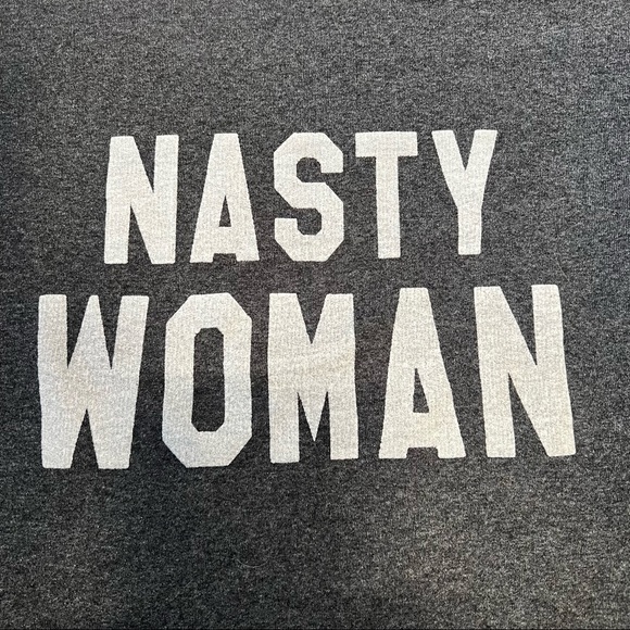 “NASTY WOMAN” graphic cropped raw hem and long sleeve sweatshirt! - Picture 2 of 4